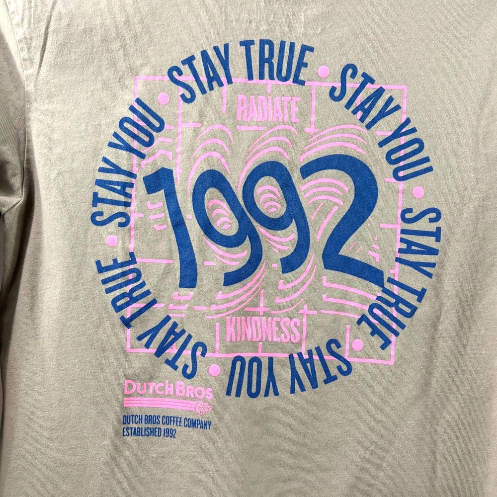 Vintage Dutch Bros 1992 Radiate Kindness Long Sleeve T-Shirt Medium Oregon - Picture 3 of 6